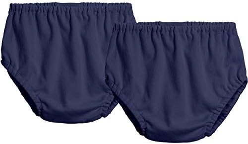 City Threads 2-Pack Baby Girls' and Baby Boys' Unisex Diaper Covers Bloomers Soft Cotton, Navy/Navy, 2T