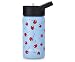 Cheeky Kids Go 14oz Insulated Stainless Steel Water Bottle with Straw Lid - Light Blue Cherry Print