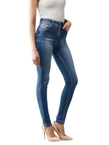 Image of Dolce Crudo Women's Skinny Fit High Rise Cropped Length Stretchable Denim Jeans