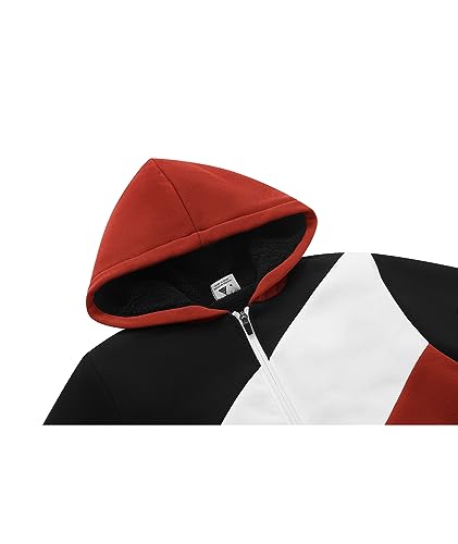 Image of SECOOD Kids Hoodie Fleece Jacket Warm Sherpa Lined Zip Up Hooded Sweatshirt Soft Winter Coat Boys Girls School Outerwear