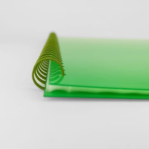 D.RECT Sichtbuch PP A4, 20 Hüllen, Sichtmappe, Solid, Präsentationsordner, Angebotsmappen, Spiral Display Book, Grün