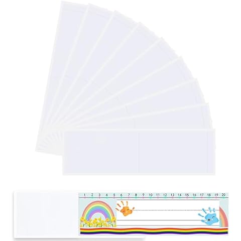 40 PCS Nameplate Pocket Adhesive Desk Nameplates Name Tag Pocket 18.9 x 4.72 Inch Cover