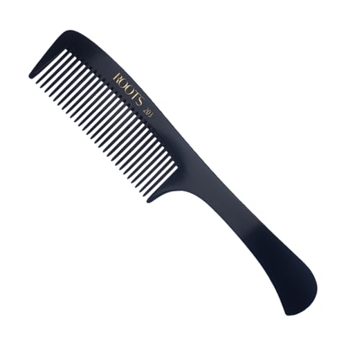 Image of ROOTS - Professional Hair Cutting Fine Tooth Comb with Handle | Salon Grade - For Men & Women | Ideal for Sectioning & Colouring | Round Teeth prevent Hair damage | Length - 8.9 Inch | Model No. 203