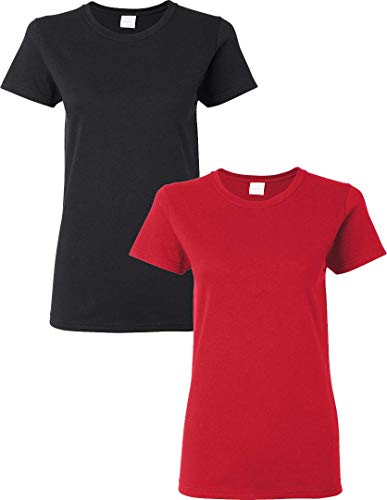 T-shirt en coton épais femme Gildan taille L pour vos tenues décontractées de tous les jours