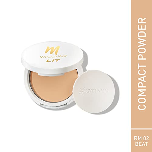 MyGlamm LIT Radiant Matte Compact Powder - Beat, 9 gm