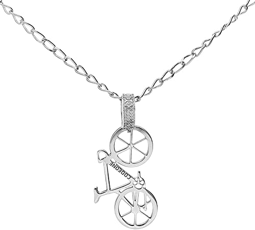 CODEONE Colgante bicicleta, Colgante bicicleta carretera, Colgante ciclismo, Collar bicicleta, Hombre, Mujer, Plata de Ley 925, Estuche de regalo