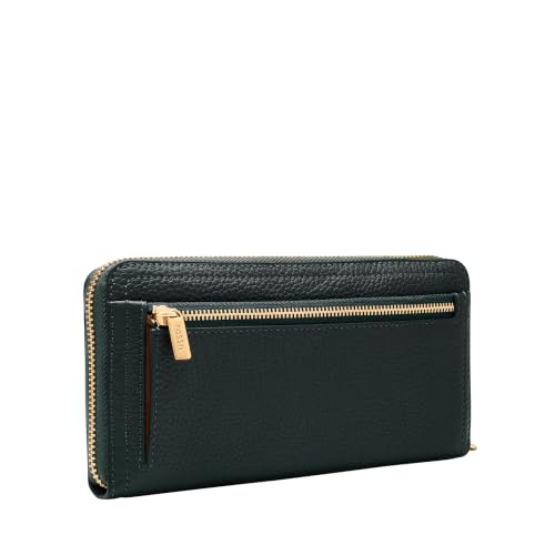 Image of Fossil Women's Logan Leather RFID-Blocking Zip Around Clutch Wallet with Wristlet Strap for Women