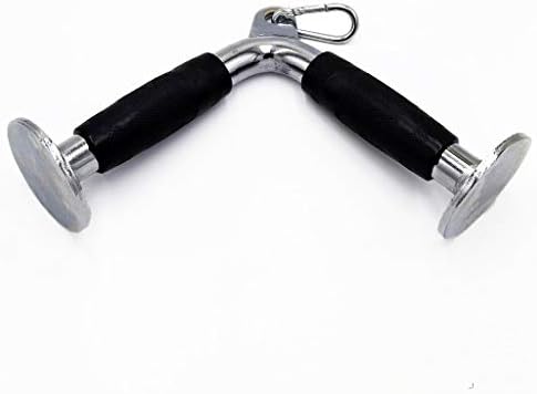 Deluxe LAT Pull Down Bar, Strength Training Deluxe Single Double D Handle Tricep Rope, V-Shaped Rotating Straight Press Down Bar for Weight Workout, Cable Machine Accessories(Rotate Rubber)