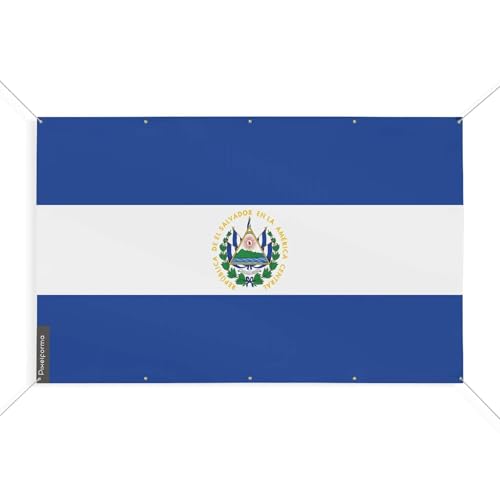 Drapeau Salvador 130x195 cm pour célébration et grand événement