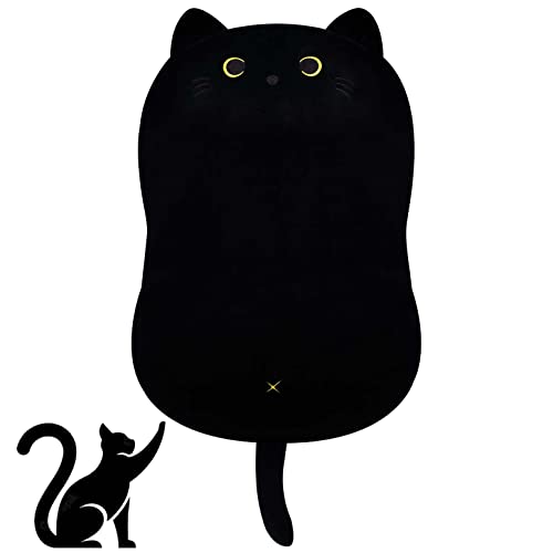Schwarze Katze Plüsch Kissen,niedliche Katze Plüschtier, 3D weiche Katze Form Design Lendenwirbelsäule Kissen Plüsch gefüllte Katze Puppe Spielzeug für Kinder Geburtstag,Halloween Chirstmas Geschenke Cover