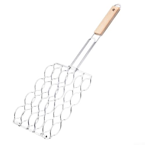 Besttoolifes Parrillas de cocción para parrilla – Rejilla doble para salchichas, parrilla de cocción, rejilla de cocción – Material: acero cromado – Dimensiones: 29 x 9 cm – 6 salchichas