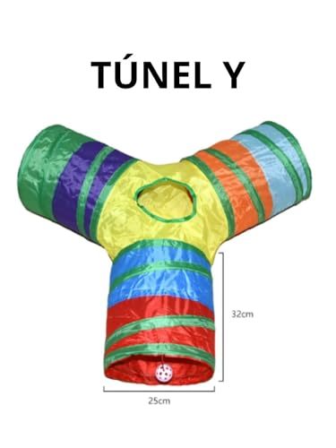 Túnel Dobrável para Gatos no Formato de Y, Brinquedo Interativo, Portátil, Labirinto Colorido Com 3