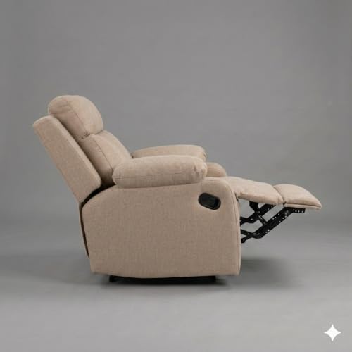 Image of Amazon Brand - Solimo Elira | Single Seater Sofa Recliner | Manual Recliner (Velvet Beige)
