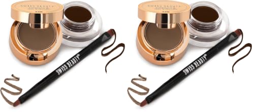Image of Swiss Beauty Waterproof Eyebrow & Gel Eyeliner 2 In 1 With Brush | Smudge Proof Gel Eyeliner And Eyebrow Definer Pencil | Shade- 02 Brown, 7G (Pack of 2)