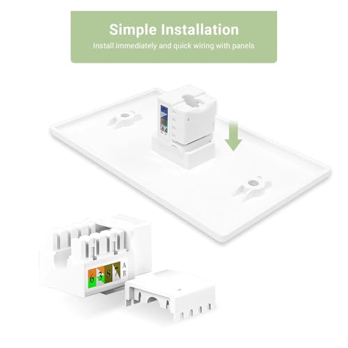 Coupleur réseau RJ45 Cat6 femelle pour prise murale Ethernet internet - 4