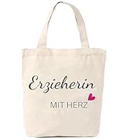 jenich Erzieherin Geschenk Erzieherin Stofftasche Erzieherin mit Herz Lehrerin Abschiedsgeschenk Weihnachtsgeschenke Danke Geschenk für Erzieherin Frauen