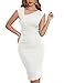 MUXXN Womens Vintage Low Cut Neck Package Hip Evening Party Dress (XL White )