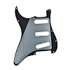 KAISH 11 Hole ST/Strat Style Pickguard SSS Pick Guard for USA/Mexico Stratocaster/Strat Black 3 Ply