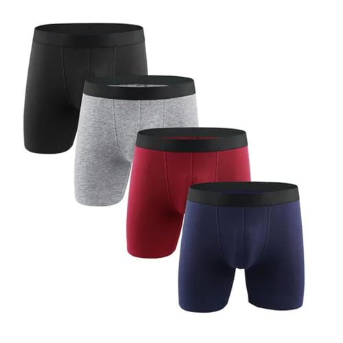 Calzoncillos de boxeo hombre de algodón XIBANY, shorts largos cómodos