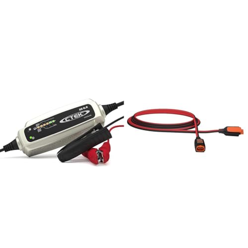 CTEK XS 0.8 12V Smart Battery Charger - Motorcycle, ATV, JetSki, Watercraft, Lawn Mower Battery Maintainer & Trickle Charger with Desulfation Mode (UK Model)