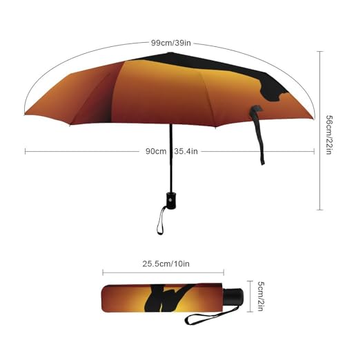 Parapluie pliant automatique compact motif melon d'eau - 2