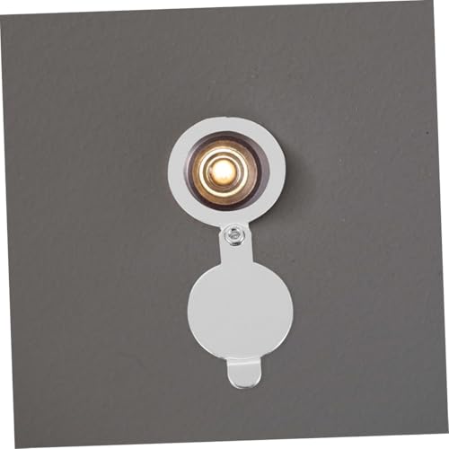 Pack de 8 Cubiertas para Mirilla de Puerta en Acero Inoxidable con Instalación Fácil | Protección Anti-Espionaje, Prevención de Escombros y Agua, Acabado Plateado, para Puertas de Oficina y Hogar miniatura 6
