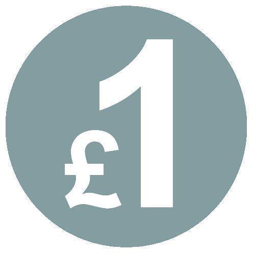 From 99p to £10 - Pack of 200 Silver 20mm Price Stickers/Sticky Labels - 40 Different Prices To Choose From (Silver £1)
