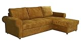 Schlafflache: 202x135 cm Mirjan24 Eckcouch Usero Cord mit Bettkasten und Schlaffunktion, Polsterecke mit abgerundete Armlehnen, Ecksofa Bettsofa, L-Form Sofa, Couch, Schlafcouch, Polstergarnitur (Poso 01)
