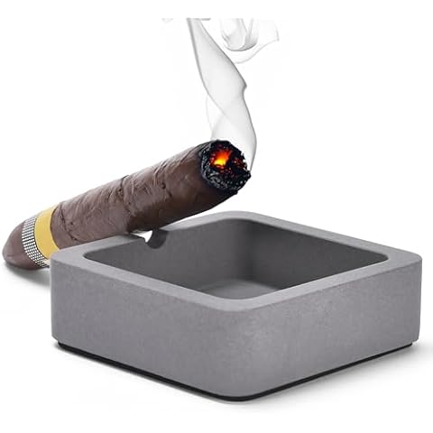 Pardo Cigar Clean Design Concrete Ashtray 3.5'' x 1.2'' for Outdoor and Indoor Ash Tray for Patio Decorations - Durable, Elegant, Grey, Ideal for Patios, Gardens, and Outdoor Spaces Home Decor Cover