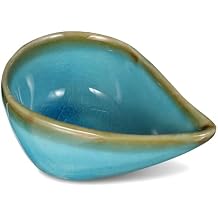 KALLORY Essential Oil Mixing Dish, Ceramic Facial Mask Mixing Bowl, Ice Cracked Glaze Finish Aroma Oil Holder for Mixing and Storing Aromatherapy Oils, Small Spa Bowls for Beauty Salon and Home Use