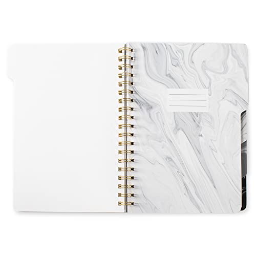 Fringe Studio Large Tab Notebook,"Marble Gray", Flexible Paperback Cover, College Ruled, 5 Subject/Die-Cut Dividers, Notebook, 7.25" X 10", 180 Lined Pages (343005), Multicolor