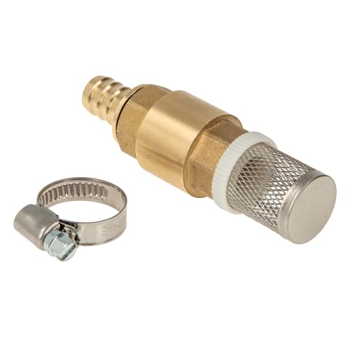 tecuro Saugfilter Set 1 1/4 (5/4) Zoll Messing Fußventil, mit Rückschlagventil und Saugkorb, Schlauchülle und Schlauchschelle - 2761141