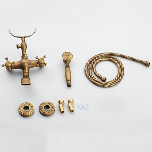 Mitigeur de douche pour baignoire mural double levier avec douchette - 2