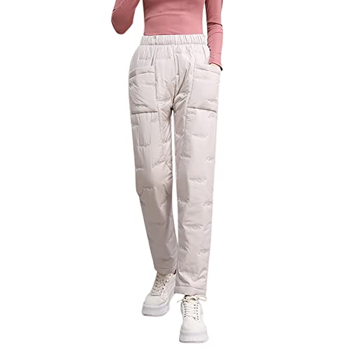 Pantalon thermique mince et chaud en coton léger Wh1 avec coupe droite ample taille L