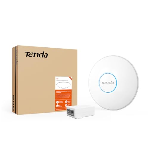 Tenda i27 AX3000 WiFi 6 Access Point PoE (802.11ax dwupasmowy, 1 x GB PoE LAN, bezpieczeństwo WPA3, wiele SSID, centralne zarządzanie, 802.3at PoE+ Powered, w zestawie zasilacz)