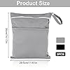 Heyu-Lotus 2 Packs Wet Bag, Waterproof Wet Dry Bags Reusable Washable Cloth Diaper Bags Nappy Bags with Double Zipper Pockets for Baby Items Wet Clothes Swimming Gym Pool Beach Bag(Black+Grey) #1