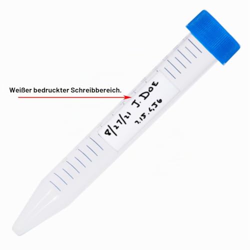 Globe Scientific 15mL Centrifuge Tube with Attached Blue Flat Top Screw Cap, 6286, Polypropylene, Sterile, Printed Graduation, Racked, 50/Rack, 500/CS