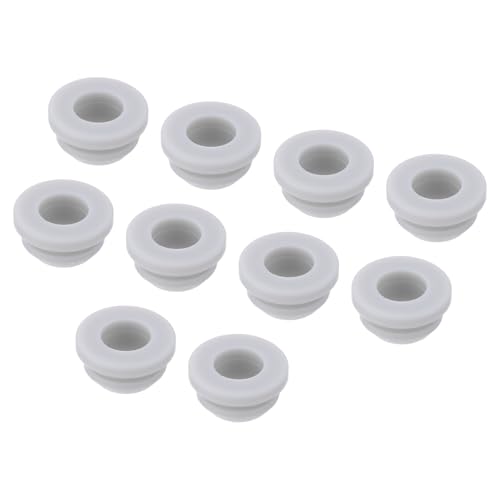 Image of sourcing map 10Pcs Snap Rubber Grommet Plug Mount Dia 10mm ID 7mm Narrow Groove Width 2mm Seal Anti-Scratch for Electrical Box Cable Pipes Grey