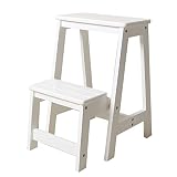 Sgabello pieghevole in legno massello scala multifunzione sedia salvaspazio robusto capacità 150 kg per casa cucina biblioteca