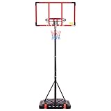 Aidoly Portable Basketball Hoop Outdoor, Adjustable Basketball Hoops Goal System Shatterproof Backboard, Shock Absorbent Rim, Fillable Base for Swimming Pool/Backyard/Driveway