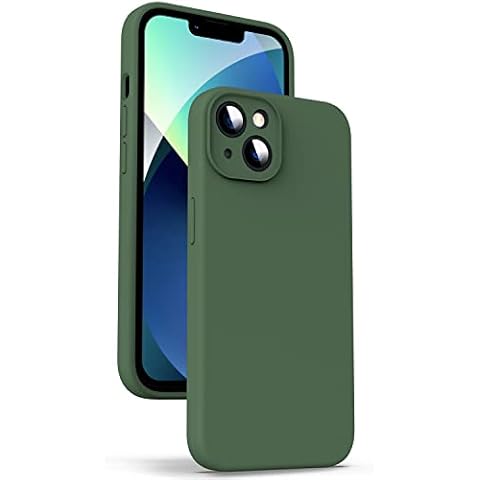 Supdeal Liquid Silicone Case for iPhone 13, [Camera Protection] [Anti Fingerprint] [Wireless Charging] 4 Layer Phone Case Protective Cover, Built-in Microfiber Case Cover, 6.1", Green Cover