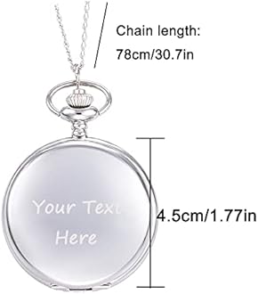 Pekdi Personalized Pocket Watch Custom Pocket Watches Chain Vintage Quartz Pocket Watch with Photo Text Personalized Picture Watch Gift for Men Dad Husband