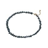 wenwendianzi Collana girocollo con perle d'acqua dolce naturali da 5-6 mm e 8-9 mm(8-9mm black,39cm)