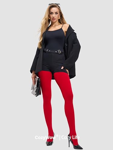 Image of CozyWow Women's 80D Soft Opaque Tights, High Waist Solid Color Womens Tights with 30+ Colors