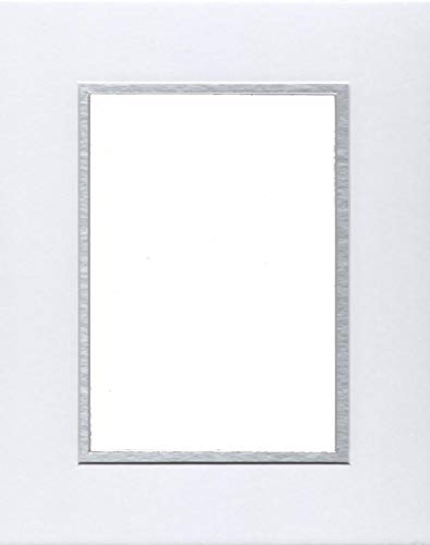 16x20 Double Acid Free White Core Picture Mat for 11x14 Photos, White and Silver-image-40