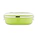Wharick Boîte Bento à double couche rectangulaire en acier inoxydable avec 1/2 couches Thermoses pour aliments chauds Vert 1 couche