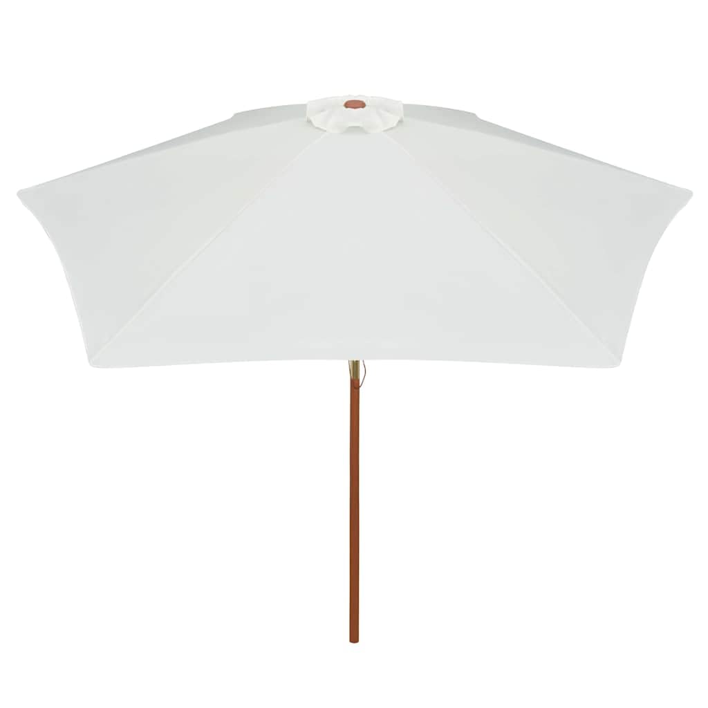 Ombrellone da giardino con palo in legno, 270 x 270 cm | Poliestere resistente, 6 aste robuste, facile da aprire e chiudere, per patio o terrazza