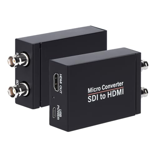 Anber-Tech SDI to HDMI Converter SDI to HDMI Audio De-embedder Support 3G-SDI HD-SDI SD-SDI Auto Format Detection and Stereo Audio De-embedder SDI Loopout (Black)