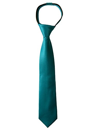 Spring Notion Boys' Satin Zipper Necktie Teal Small