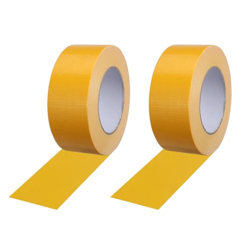 PATIKIL Pickleball Court Tape 2 in x 55 Yard (164 Ft), 2 Pack Waterproof Outdoor Court Line Tape Floor Marking Tool Matte for Gym Driveway Backyard, Yellow